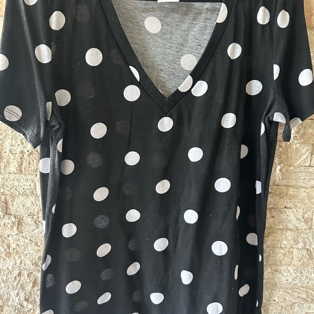 Polka Dot V-Neck Women's Top